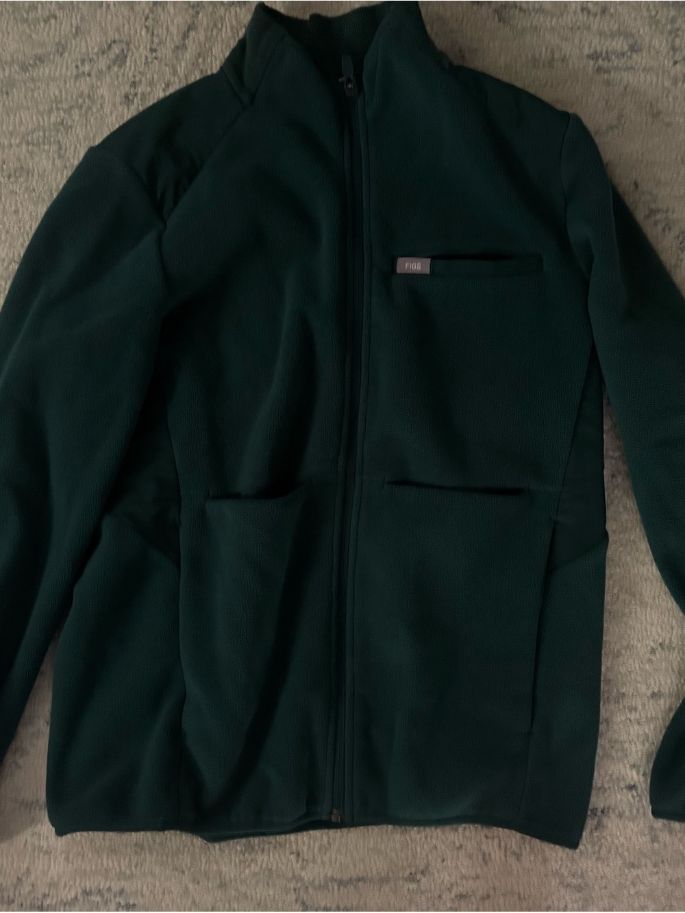 Figs Women's Forest Green Zip-Up Bomber Jacket